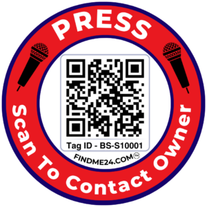 Press Smart QR Contact Tag – For Car, Bike, Business & Personal Use (Scan to Connect)